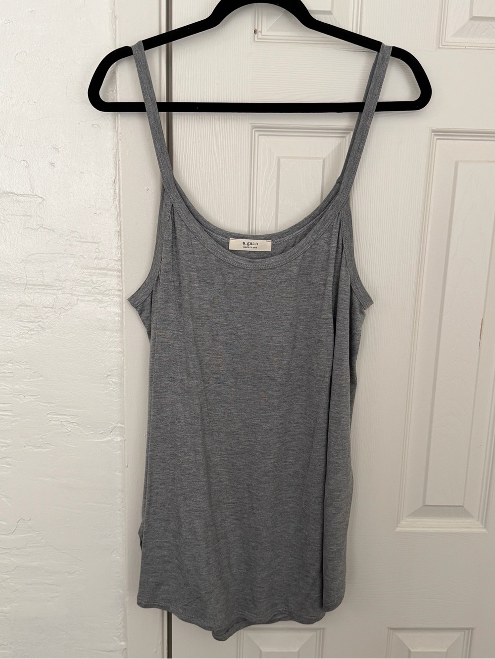 Again Grey Slim-Strap Scoop Neck Tank/Cami - 3X